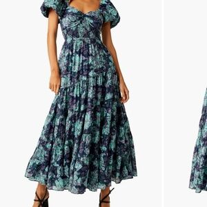 Free People Sun-drenched Floral Tiered Maxi Sundress Small  - SOLD OUT ONLINE